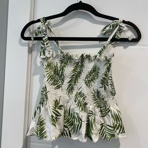 H&M cropped palm print top
